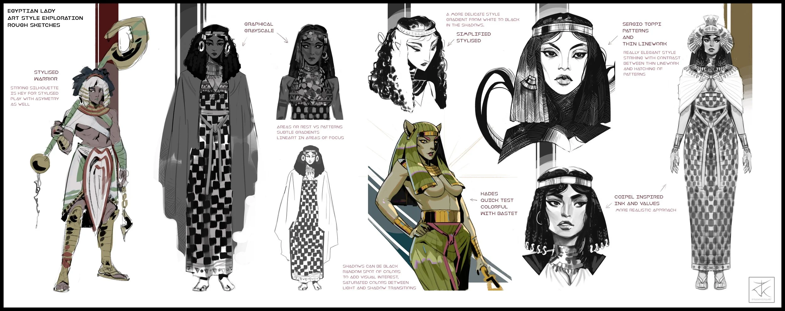 Egyptian lady_First sketches.jpg