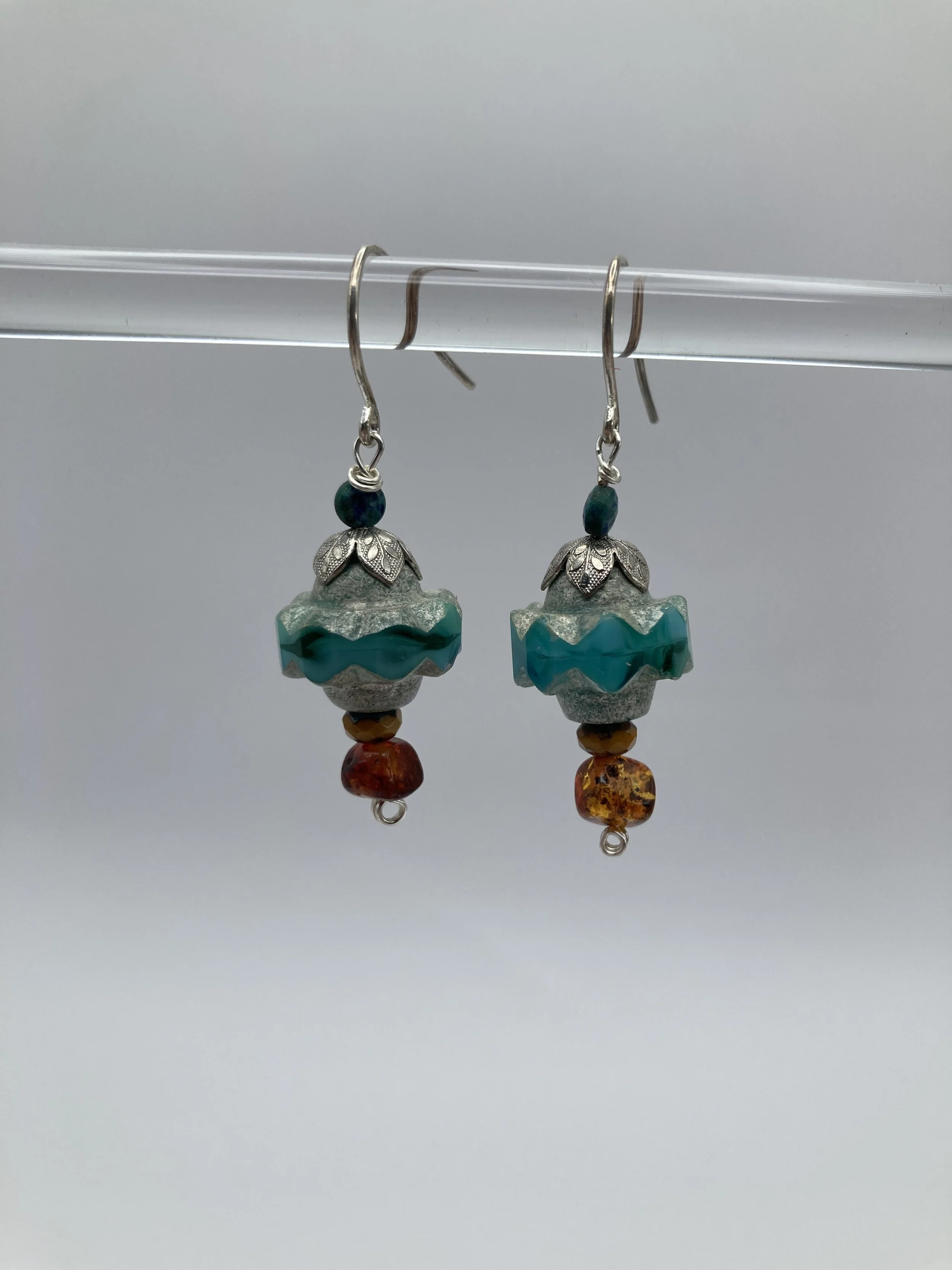 earrings w Czech glass beads