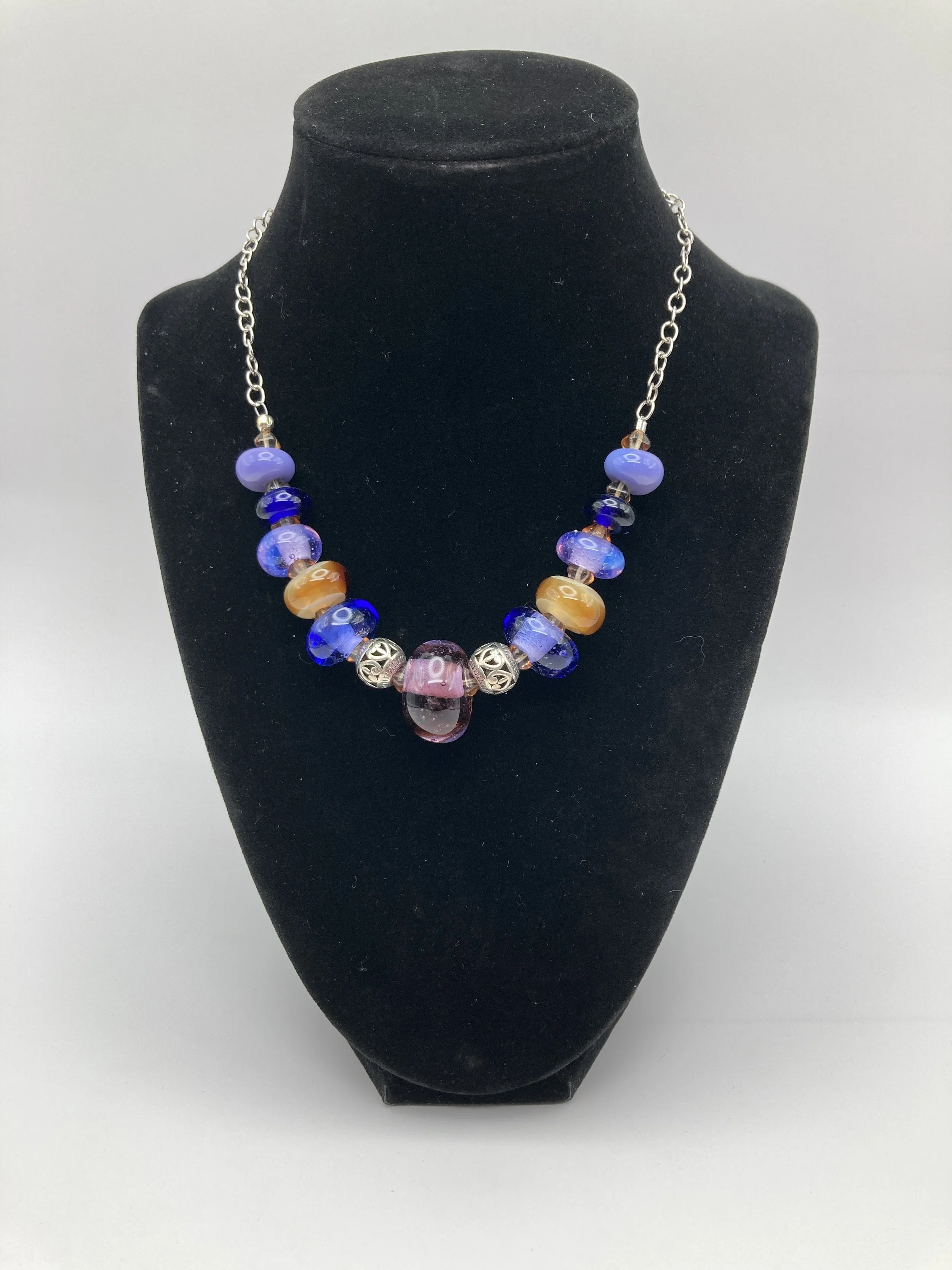 glass bead necklace w czech glass