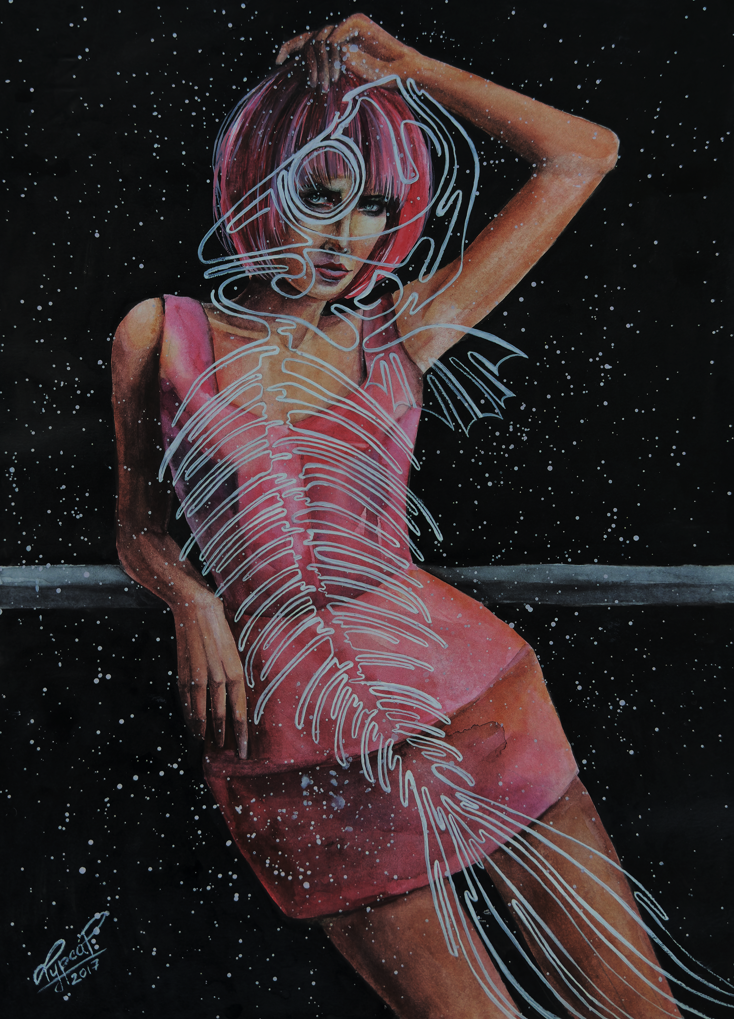 The Pink Fish, 2017  
13 × 9,5 in