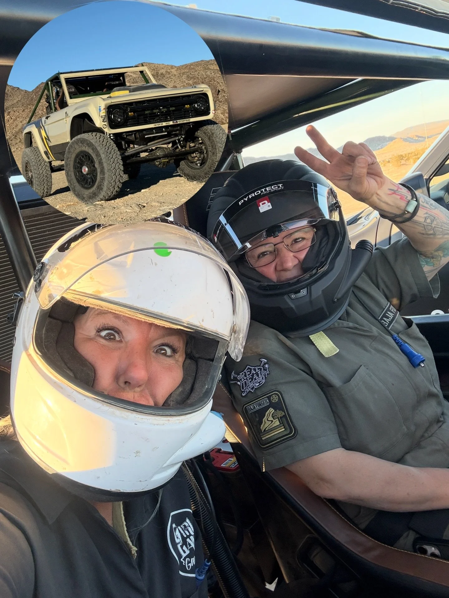 Just two helmet dorks! Out testing with @designmuse for @themint400. We will be #4548 and yes, a @starstreampro live stream will happen!