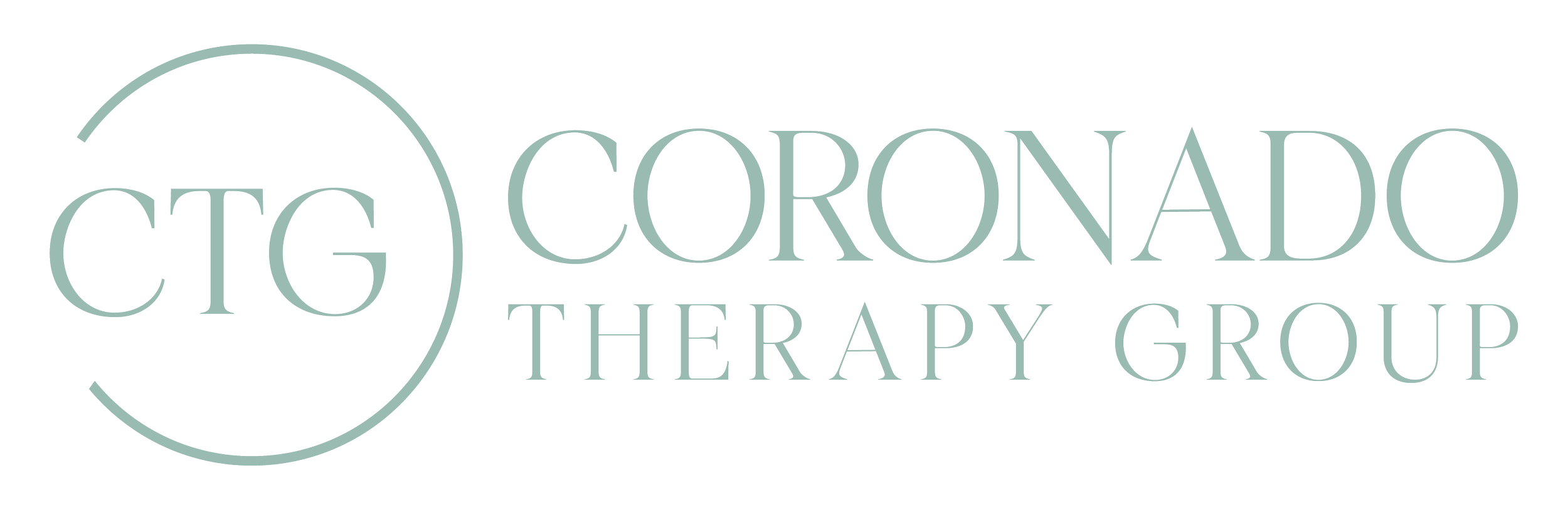 Logo of Coronado Therapy Group, featuring stylized text and a circular design element.
