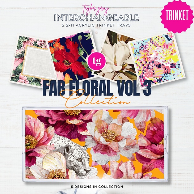Fab Floral Vol 3 Trinket Tray insert set ONLY