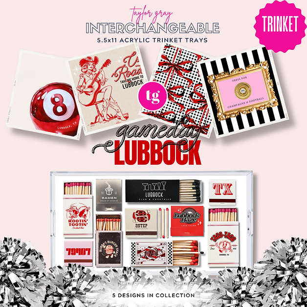Gameday Lubbock Trinket Tray insert set ONLY