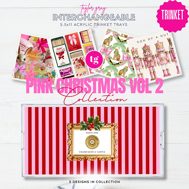 Pink Christmas Vol 2 Trinket Tray insert set ONLY