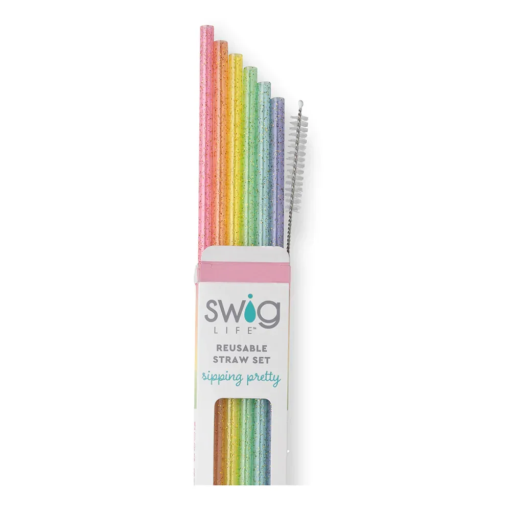 Swig RAINBOW GLITTER Reusable Straws