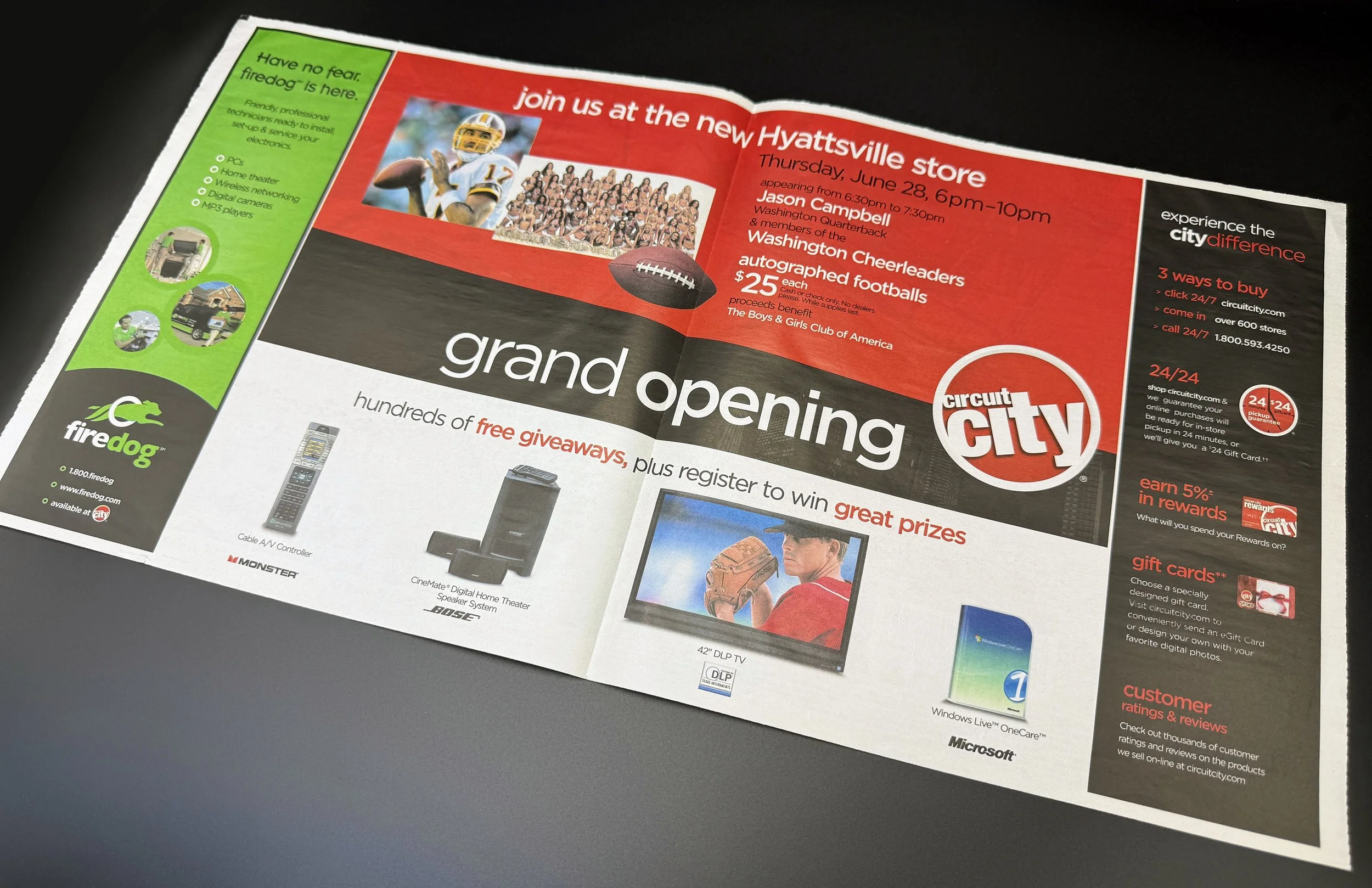 Interior double truck for a Grand Opening Event newspaper promotional insert.