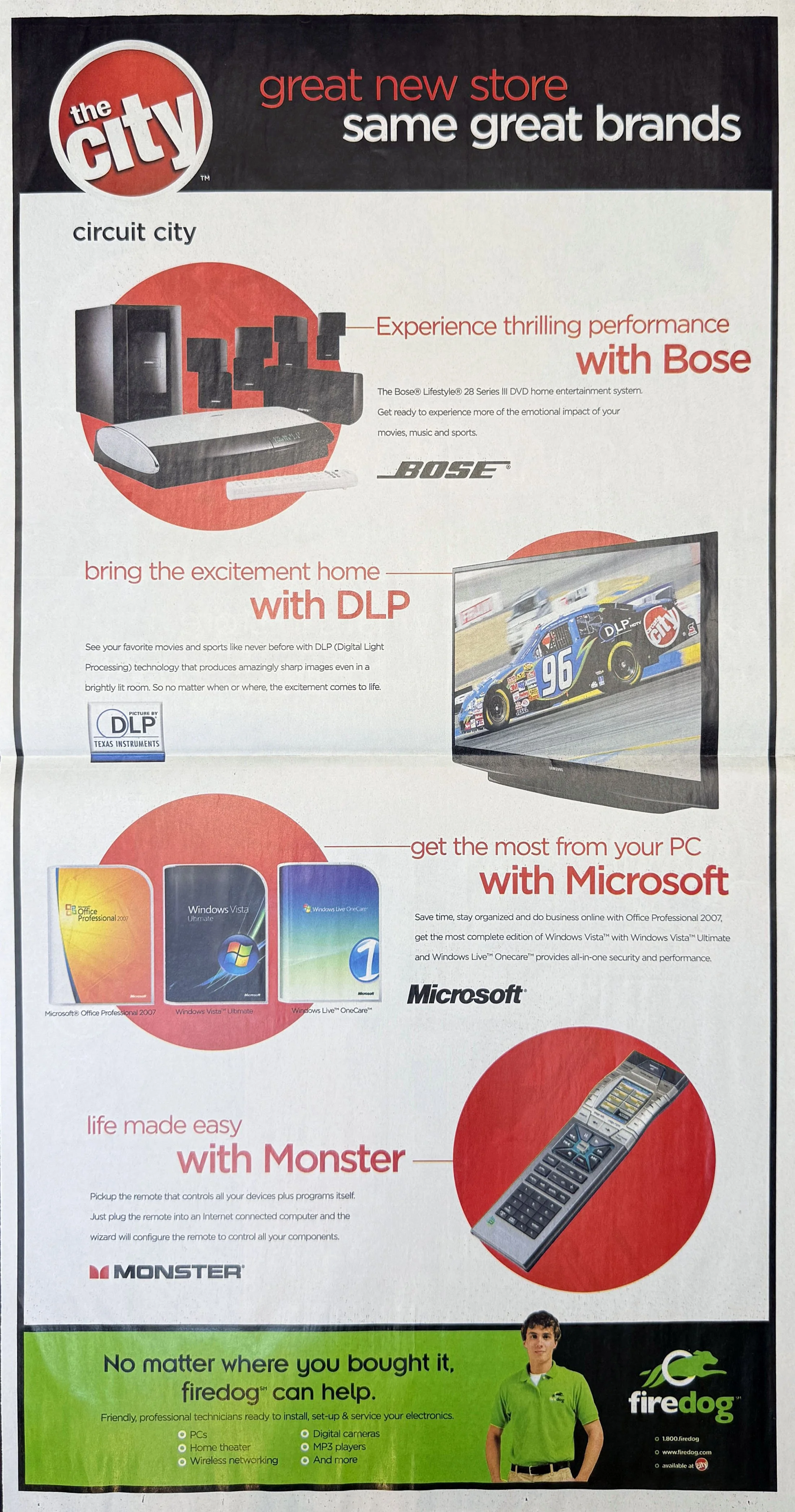 Newspaper promotional insert (interior) version variation for a different Grand Opening Event.