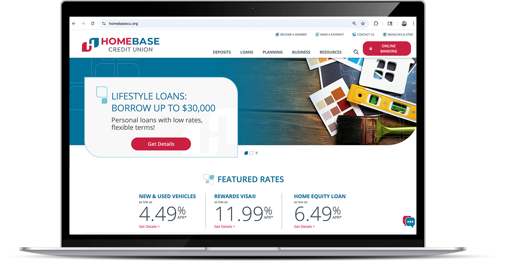 Homebase Credit Union Website