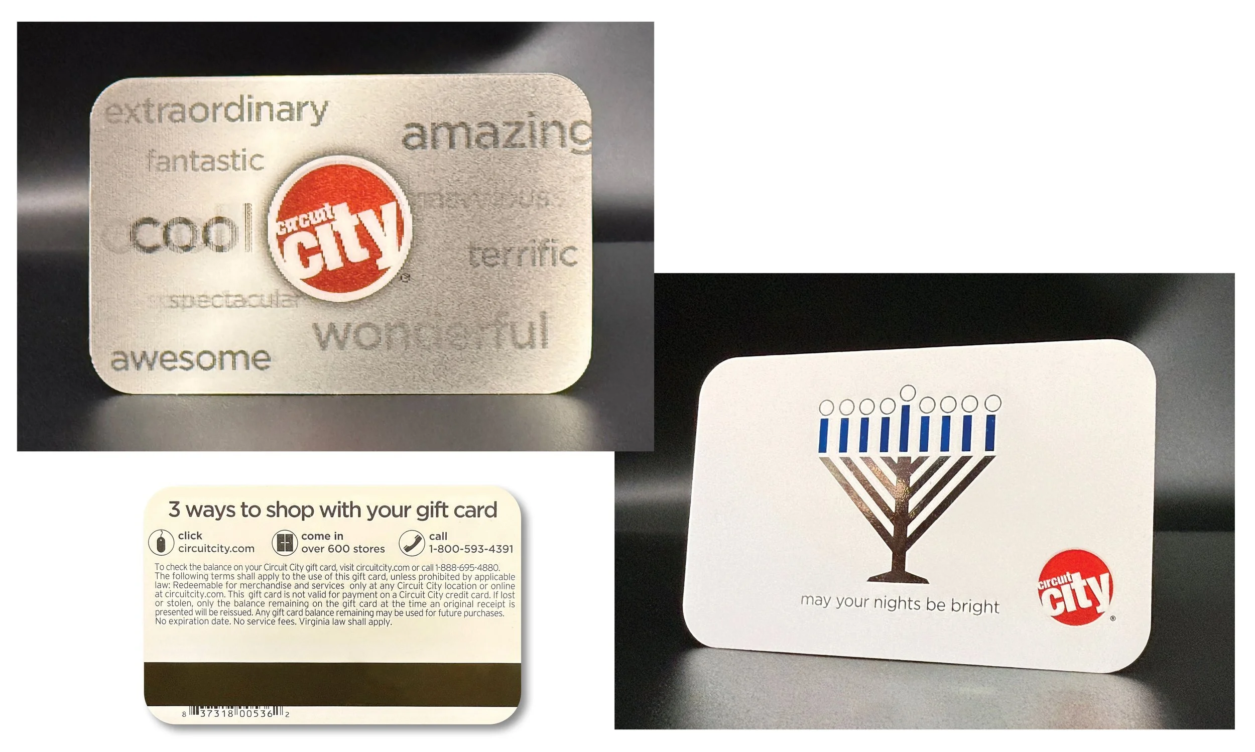 Live samples of lenticular and foil surfaces.