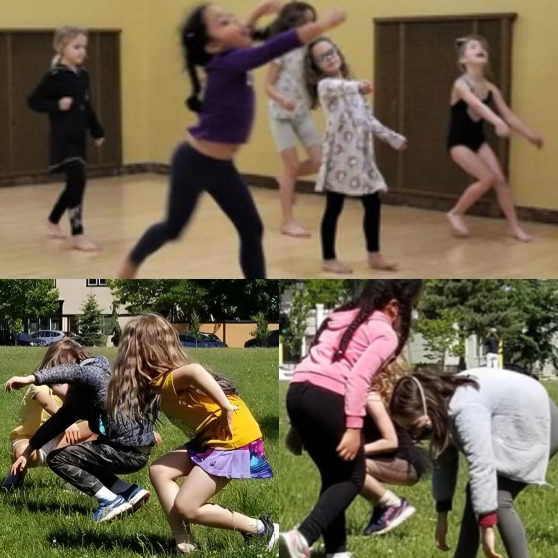 Children exploring movement in a children's dance class