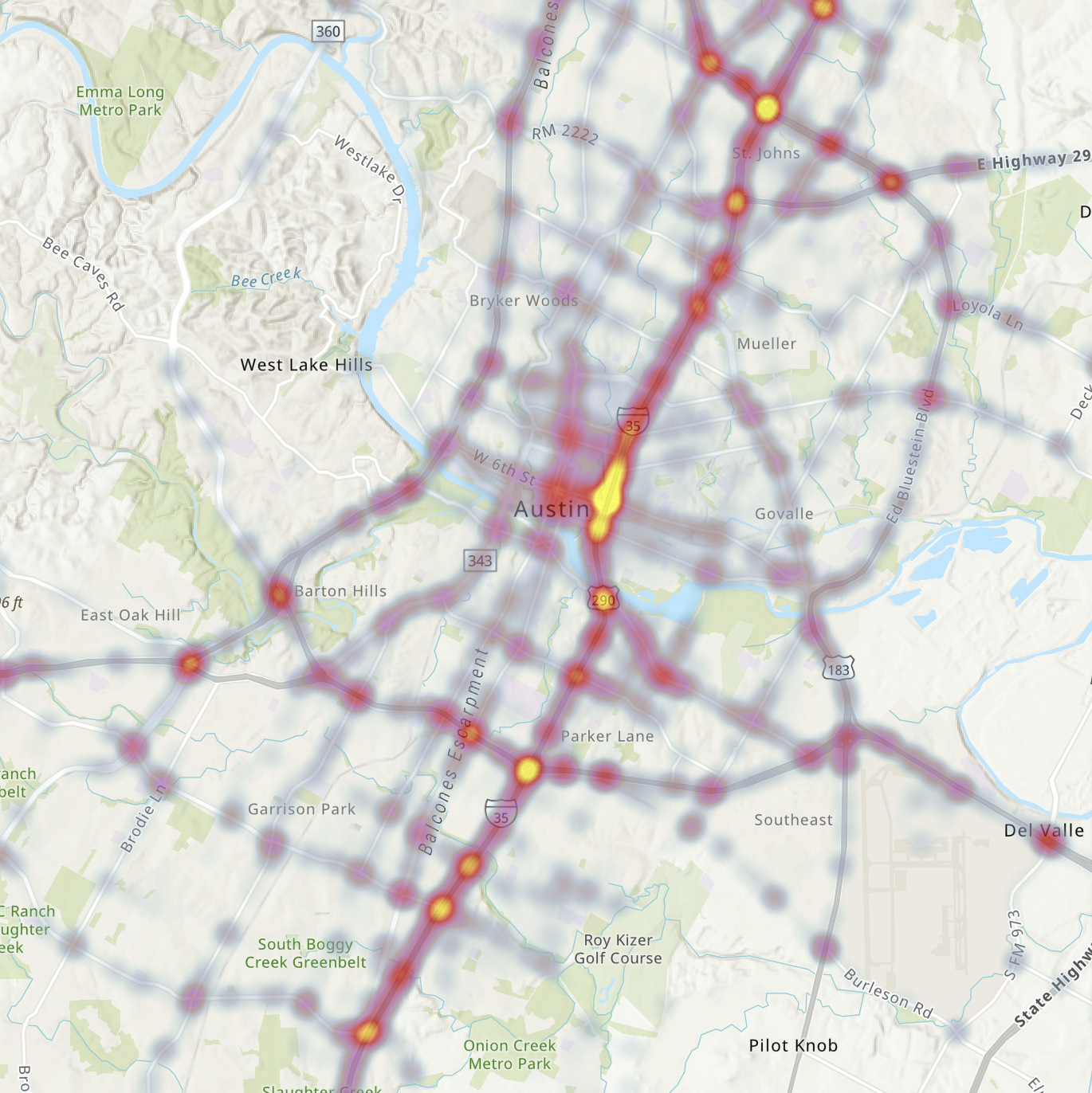 Austin Car Crashes ArcGIS Dashboard