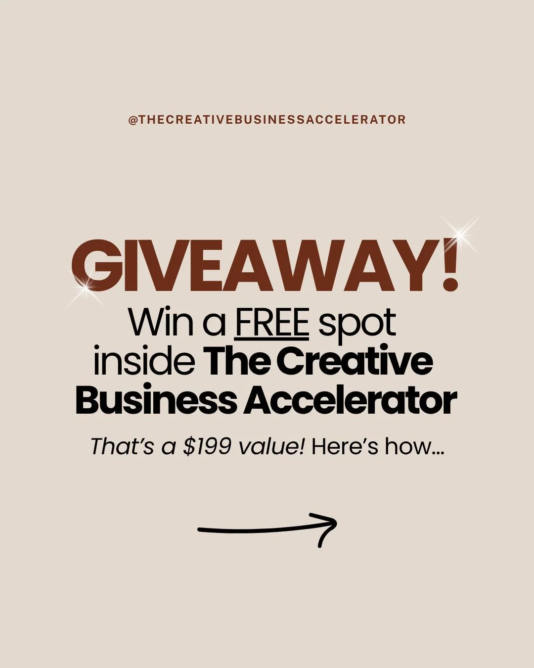 I&rsquo;m giving away 1 FREE founding member spot inside The Creative Business Accelerator (a $199 value)!

To enter:
❤️ Like + save this post
💬 Comment your biggest challenge in growing your creative business
👭 For additional entries, tag a friend