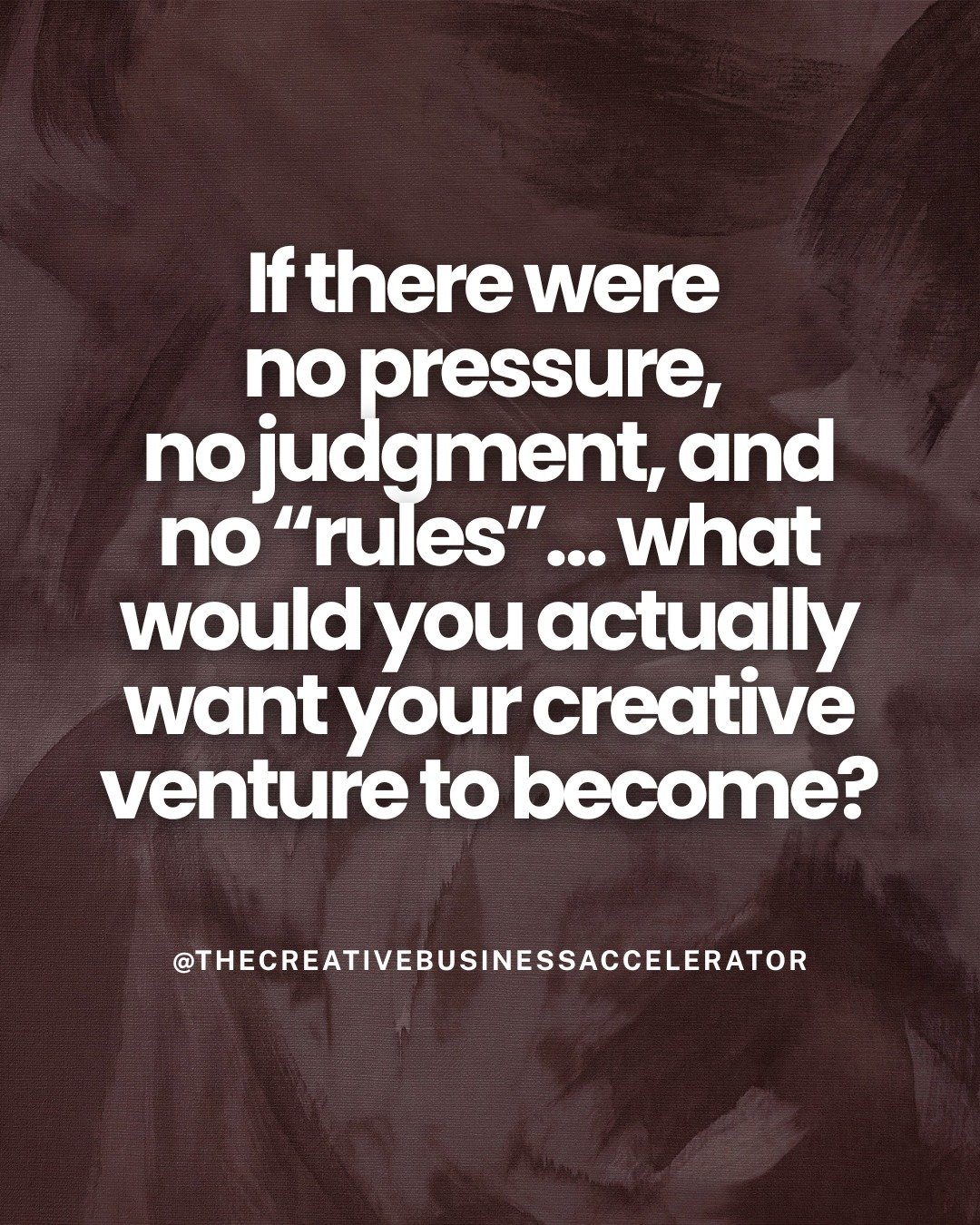 Your answer to this question is SO IMPORTANT. You likely feel internal and external pressures and expectations, but you are in control of how much you allow them to affect you.

If the business you envision when you answer this question looks differe