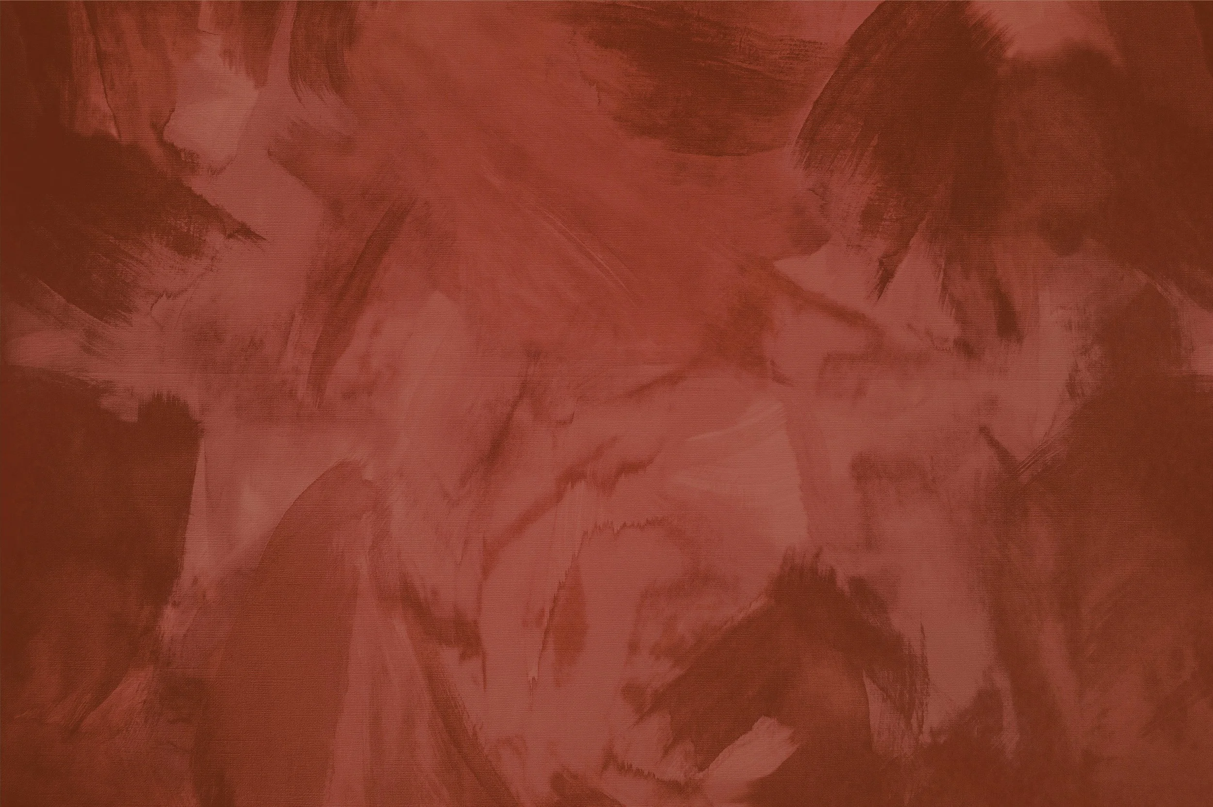 Abstract painting with broad, sweeping brushstrokes in shades of red, maroon, and dark brown.