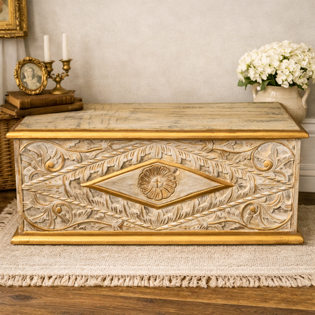 French Provincial Carved Keepsake Chest
