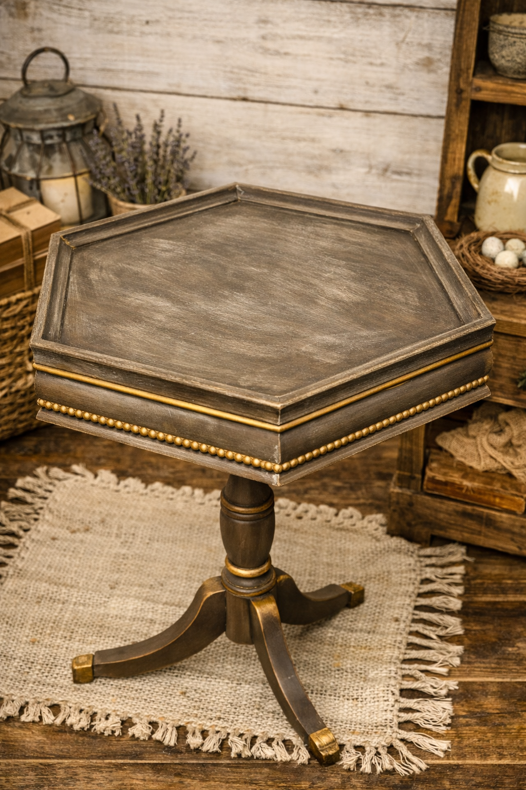 Home of Heritage - French Provincial Hexagon Accent Table