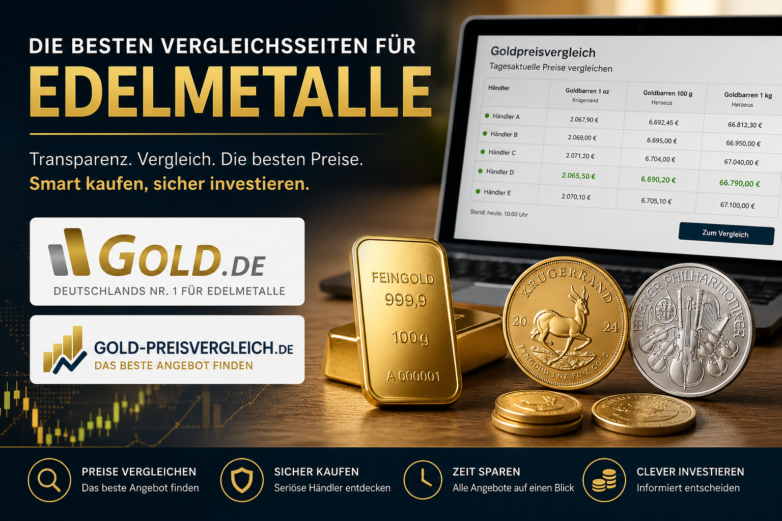 Die besten Vergleichsseiten für Edelmetalle: Transparenz und Sicherheit beim Kauf/Verkauf