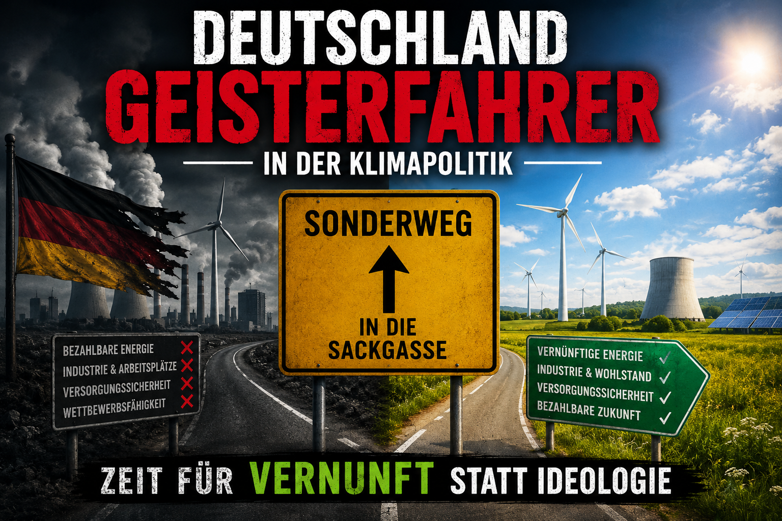 Deutschland als Geisterfahrer der Klimapolitik – warum wir endlich zur Vernunft zurückkehren müssen