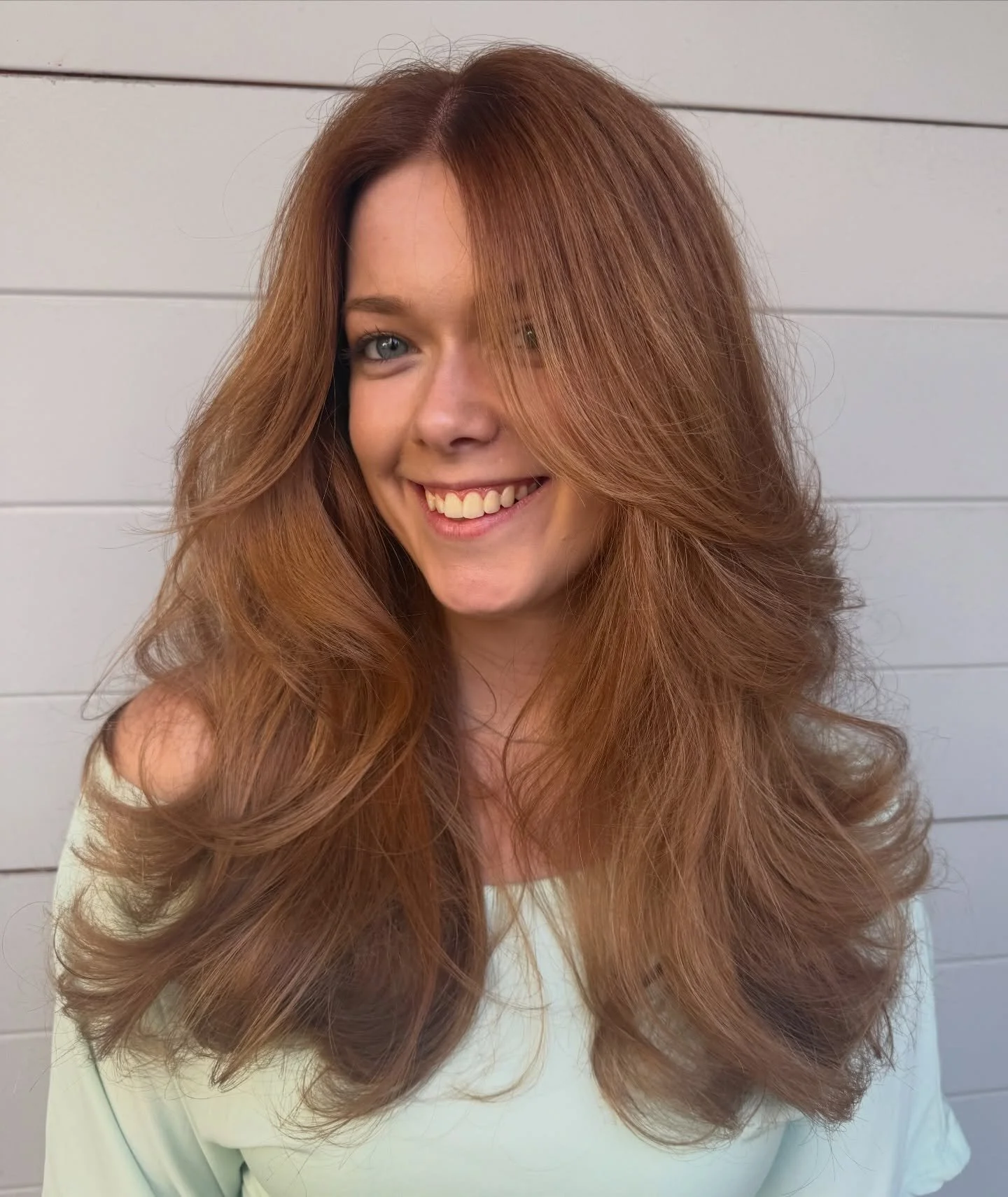 Toned down for Autumn, warmed up with copper &amp; lifted with layers 🍁🍂 @sarahquartly 

#copperhair #behindthechair #layeredhair #haircut #hairtransformation