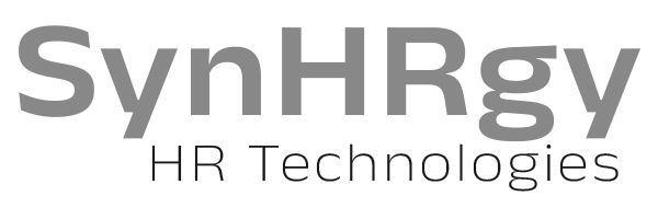SynHRgy HR Technologies logo in black and gray lettering.