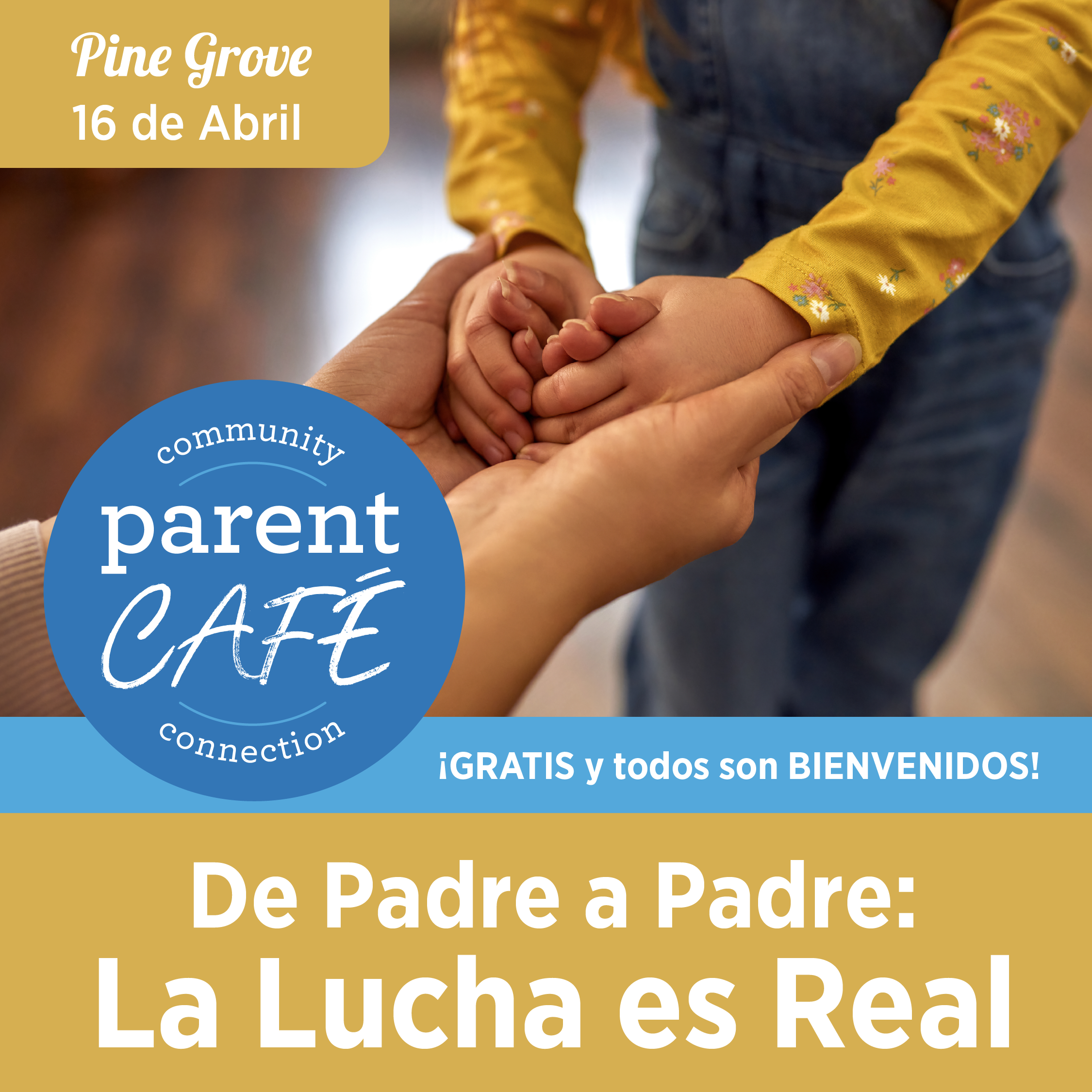 Parent holding kids hands