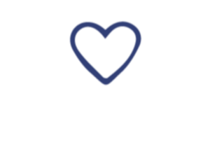 Black envelope with a blue heart on it.