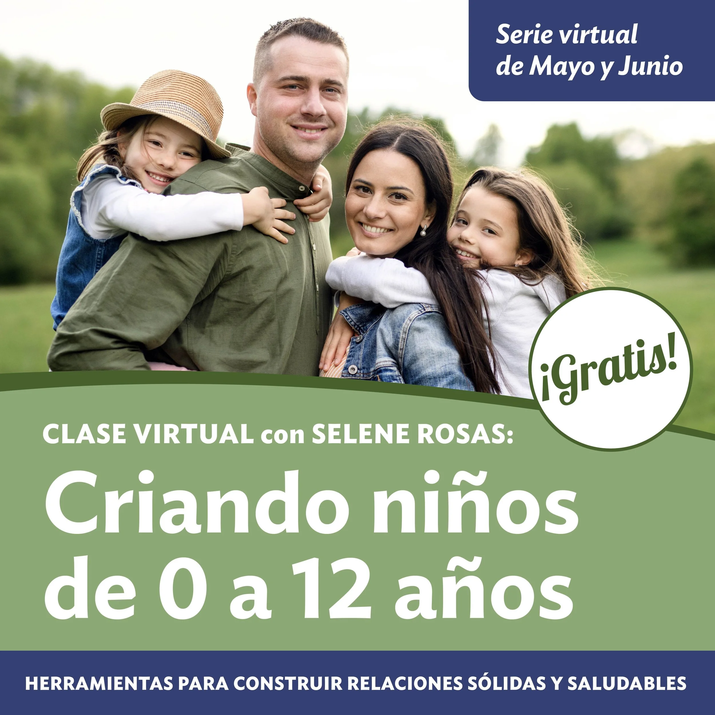 Family of 4 out in a field