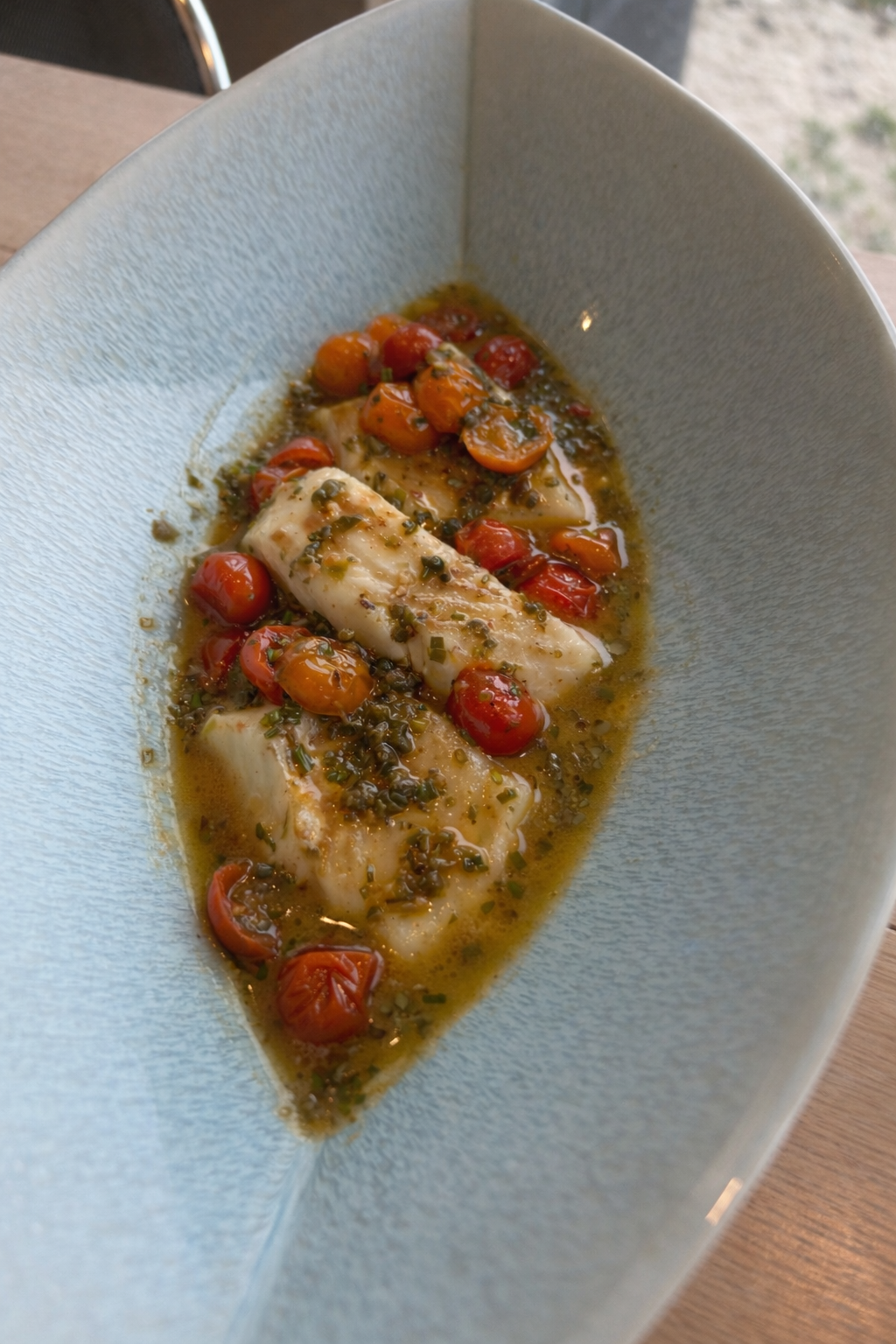 Seared Halibut with Herb Tomato Sauce