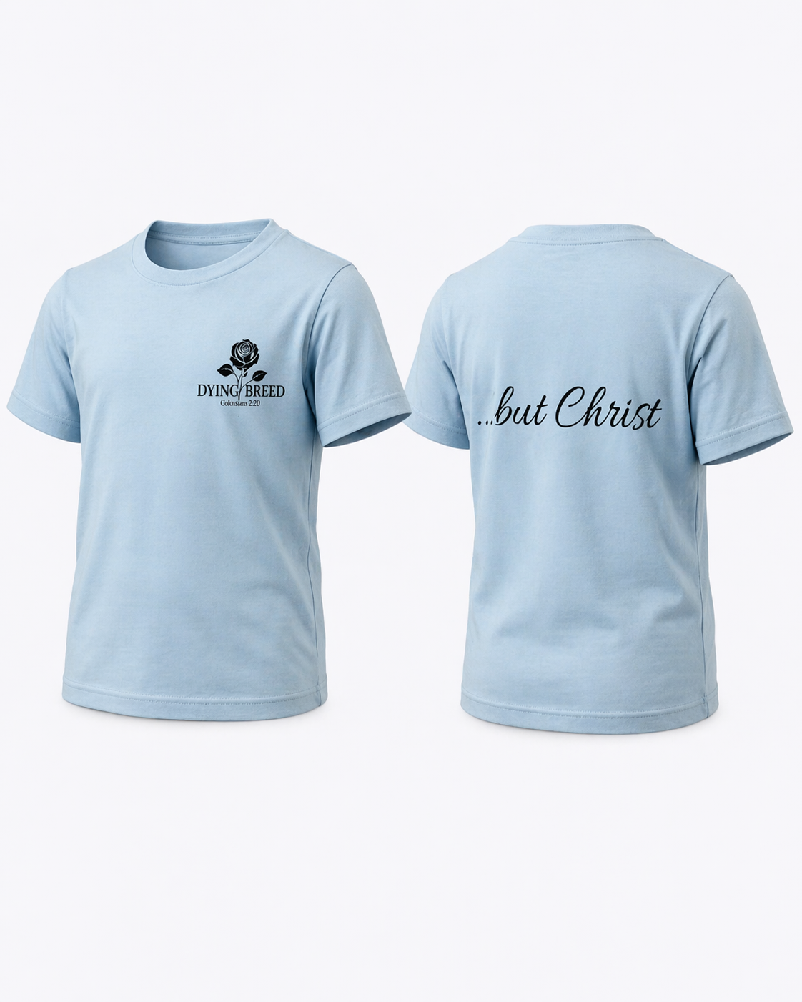 Mini Breed Kids Tee- Light Blue + Chocolate