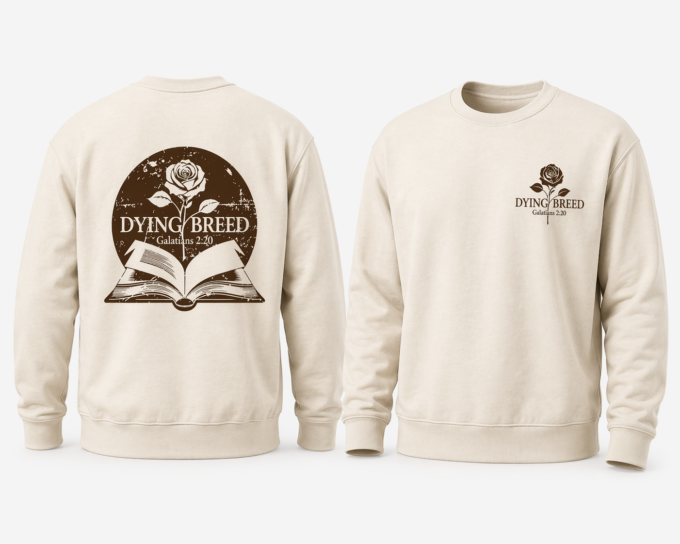 Cream + Chocolate Crewneck Sweatshirt (Back full logo)