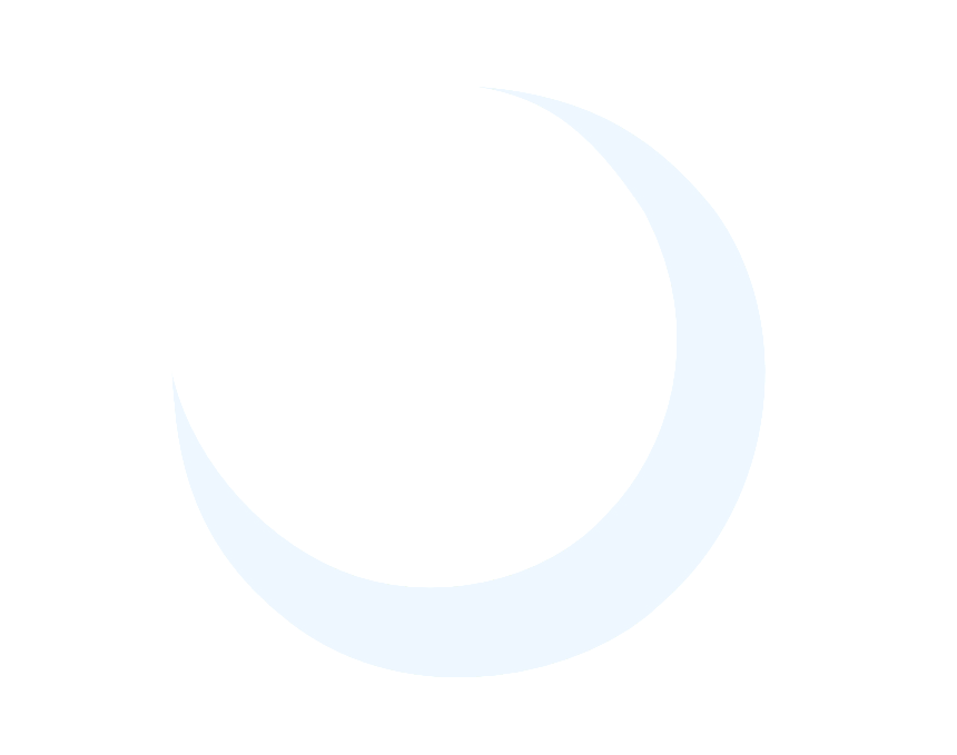 A white crescent moon against a black background.
