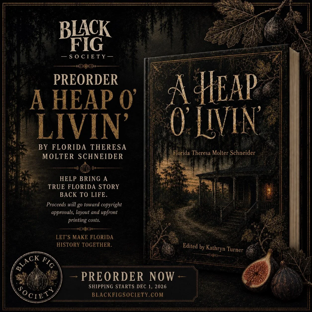 Help bring back a TRUE FLORIDA STORY ALMOST LOST TO TIME ⌛️

A HEAP O&rsquo; LIVIN&rsquo; by Florida Theresa Molter Schneider

A firsthand story of the real Florida&mdash;told by a woman who lived it.

Your preorder helps fund copyright approvals, la