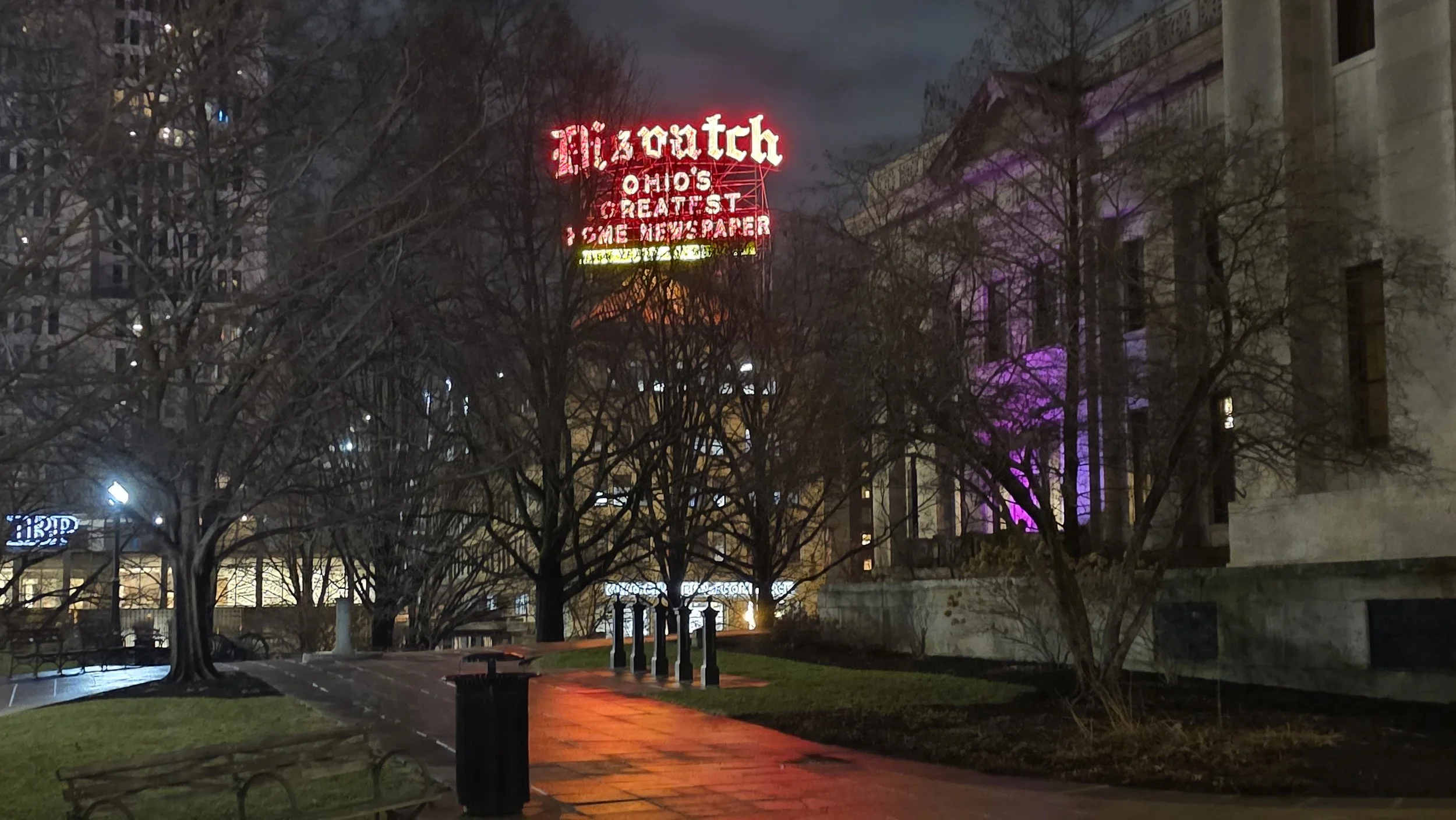 Columbus, Ohio - Columbus Dispatch Sign captured on night walk by Matthew Creamer