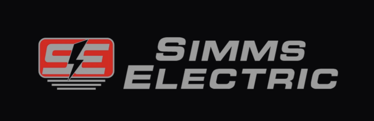 Logo for Simms Electric with a red and black emblem featuring a lightning bolt and the numbers 33.