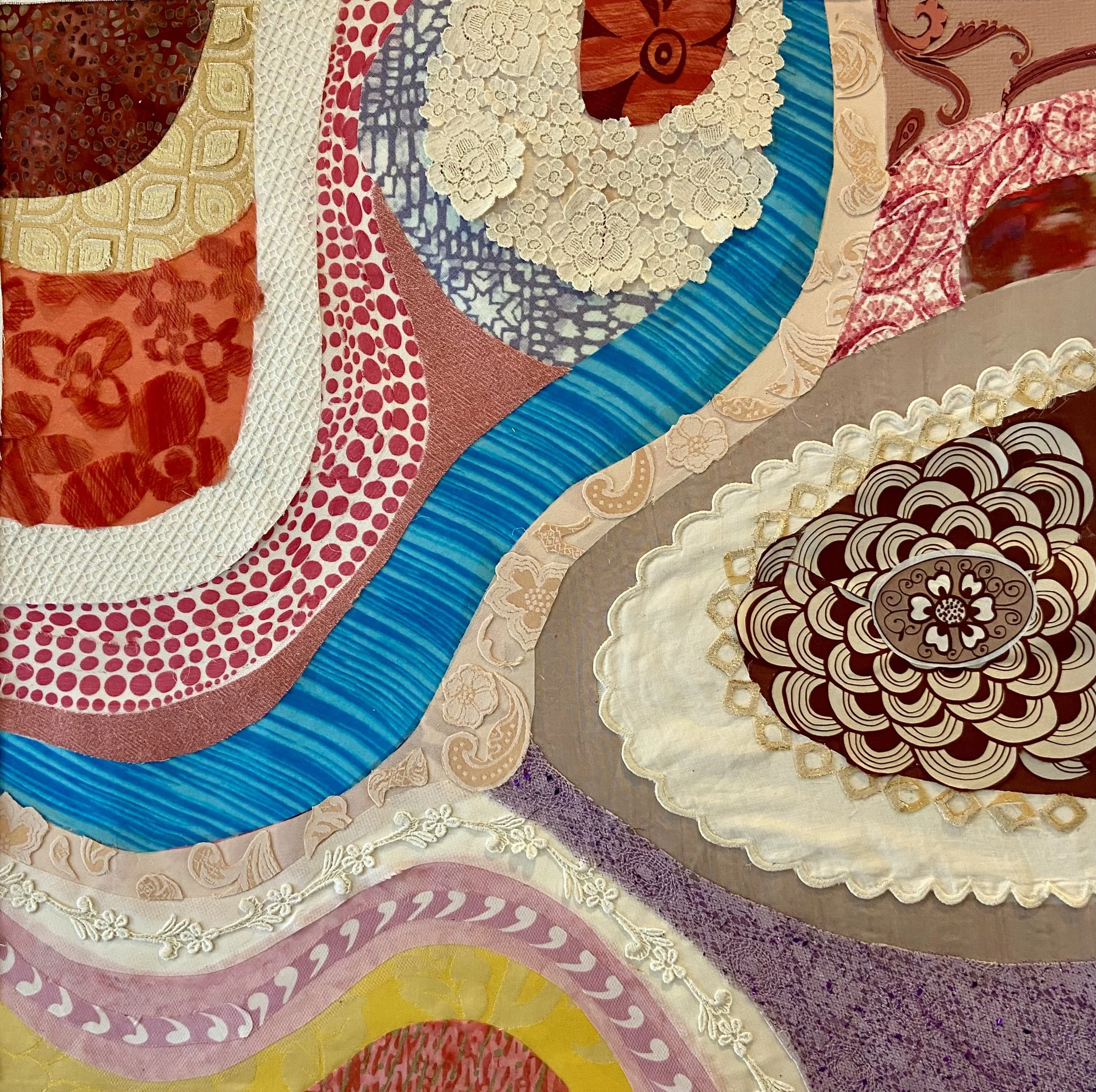 Study #2
Thrifted Apparel Fabrics on Cradled Board
20" x 20"
2022