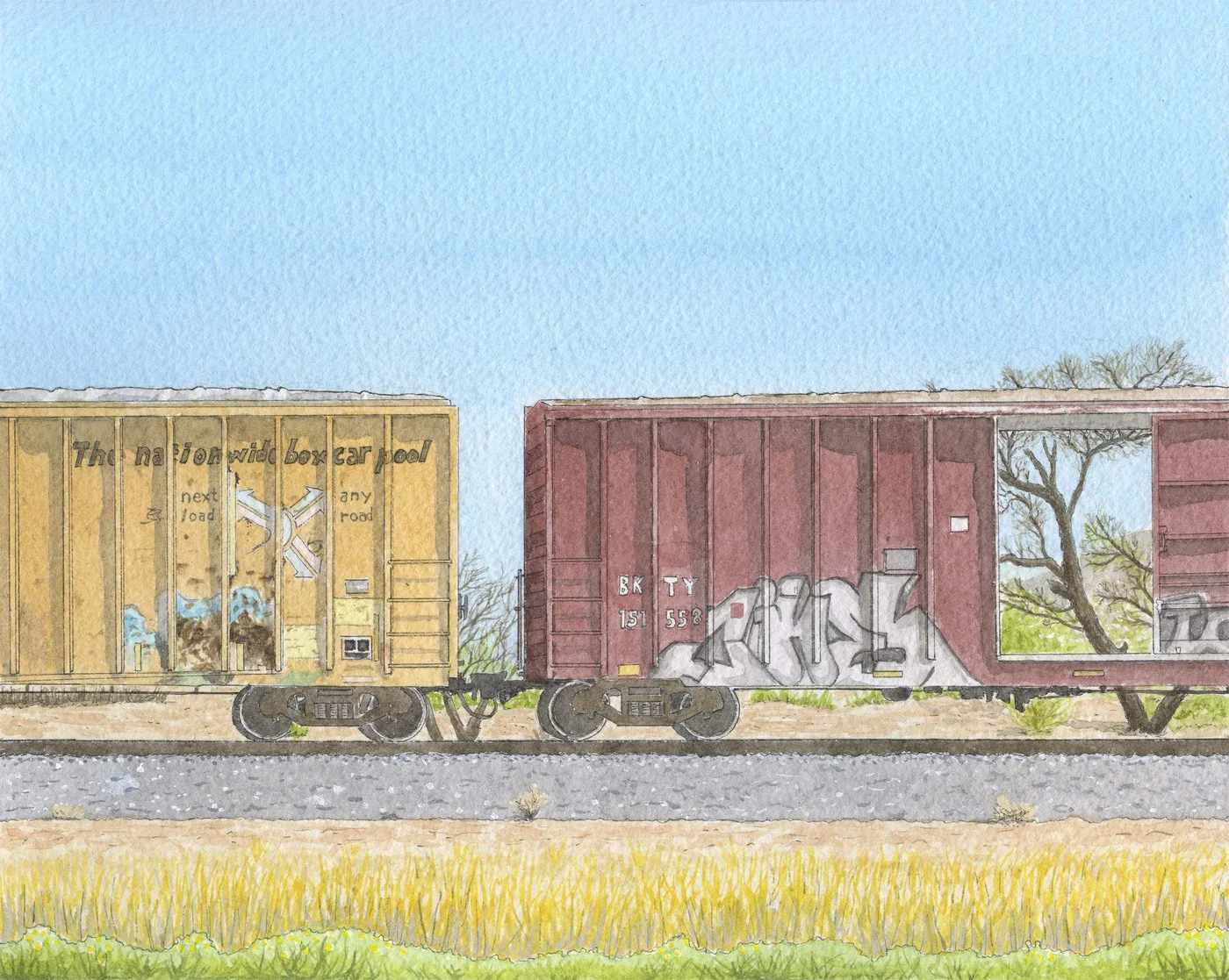 Freight train passing through Presidio County, Texas #2 
(2021)