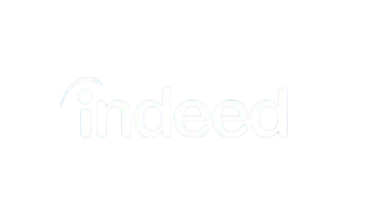 The Indeed logo with white text on a black background.