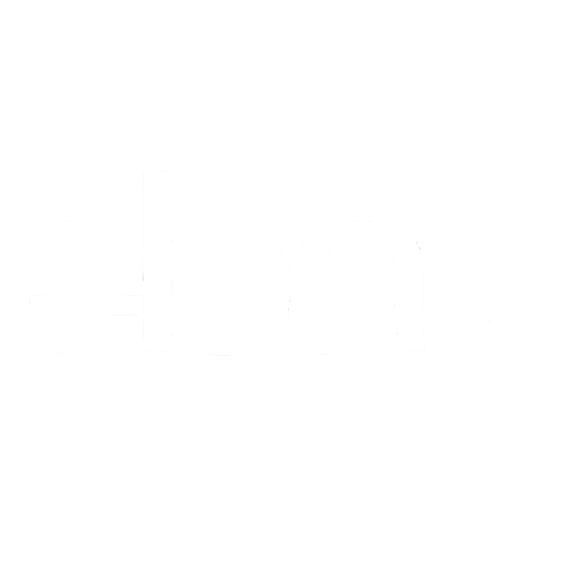 Black background with the eBay logo in white text.