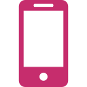 Pink outline of a smartphone with a blank screen
