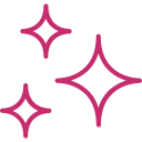 Pink sparkling stars on a black background