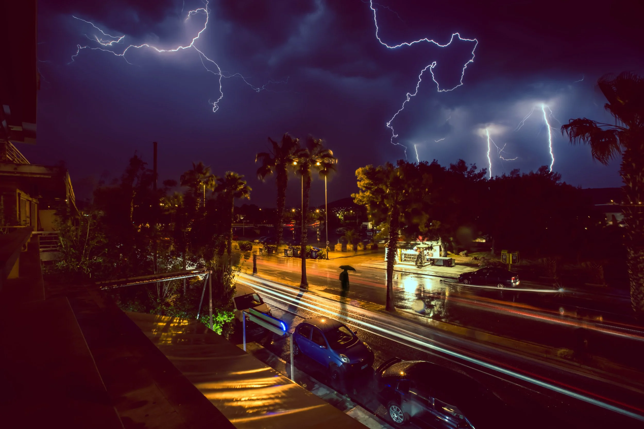 lightning strike at night