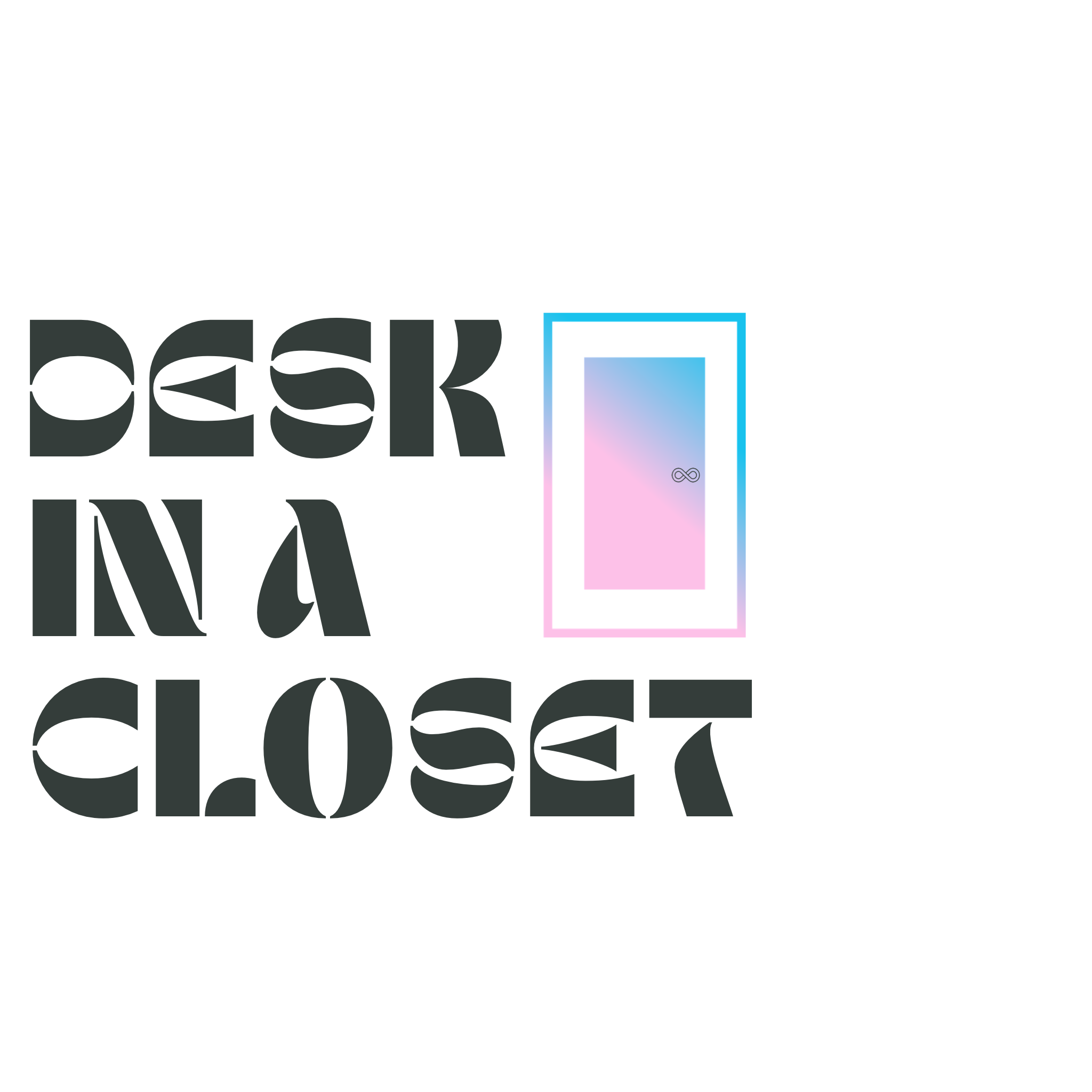 Black text says 'peak' on top and 'coke' on the bottom with a blue and pink gradient infinite loop logo in the middle.