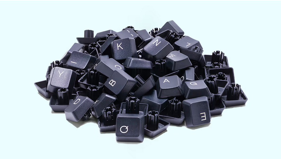 a pile of keyboard keys