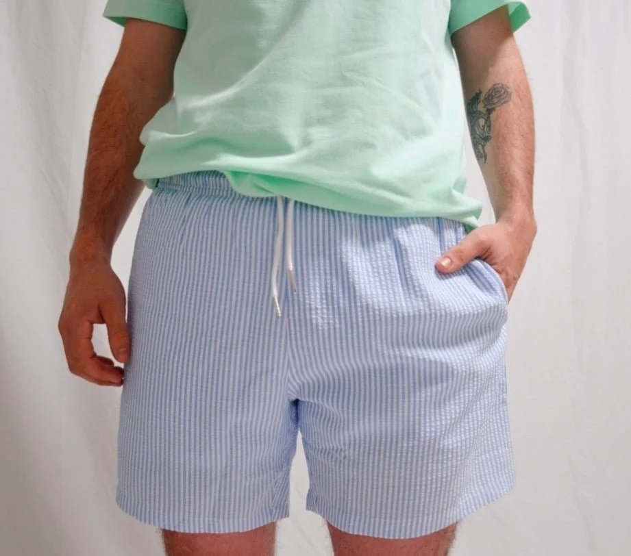 Seersucker Swim Trunks