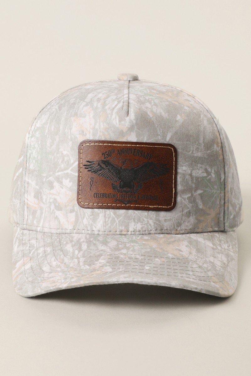 Camo 250th Anniversary Leather Patch Trucker Hat