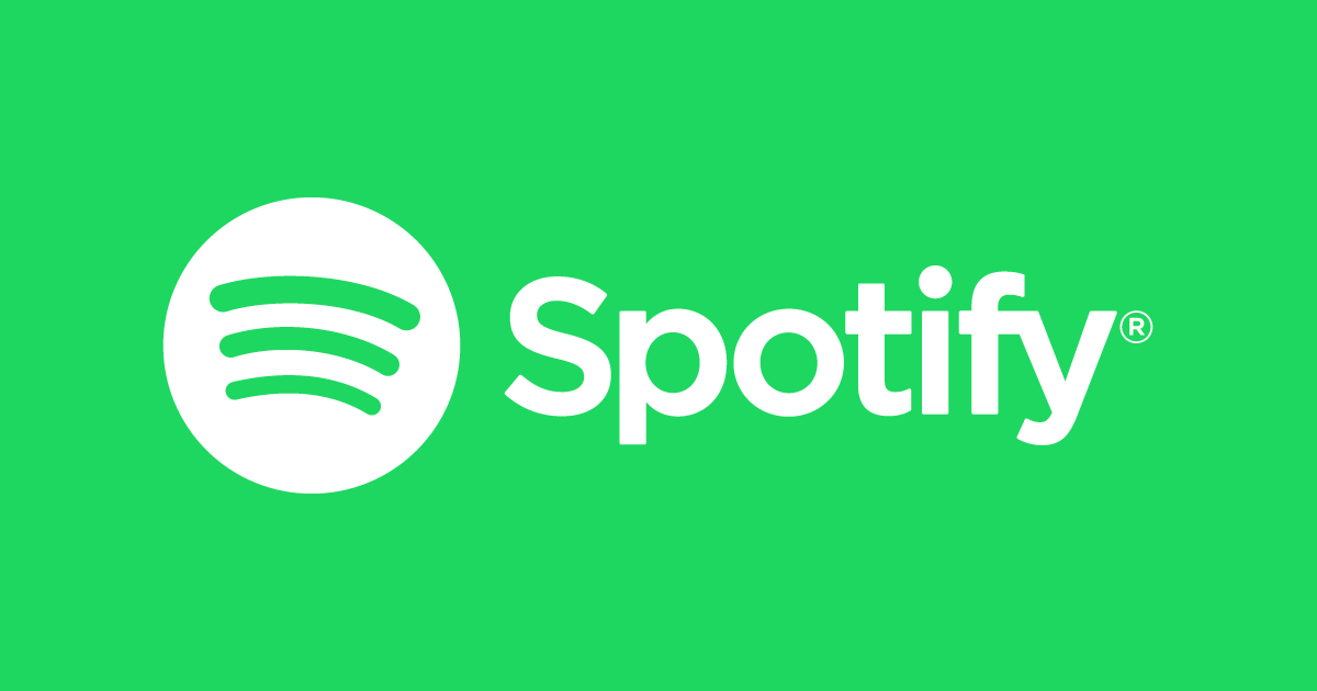 Spotify logo with green background and white text.