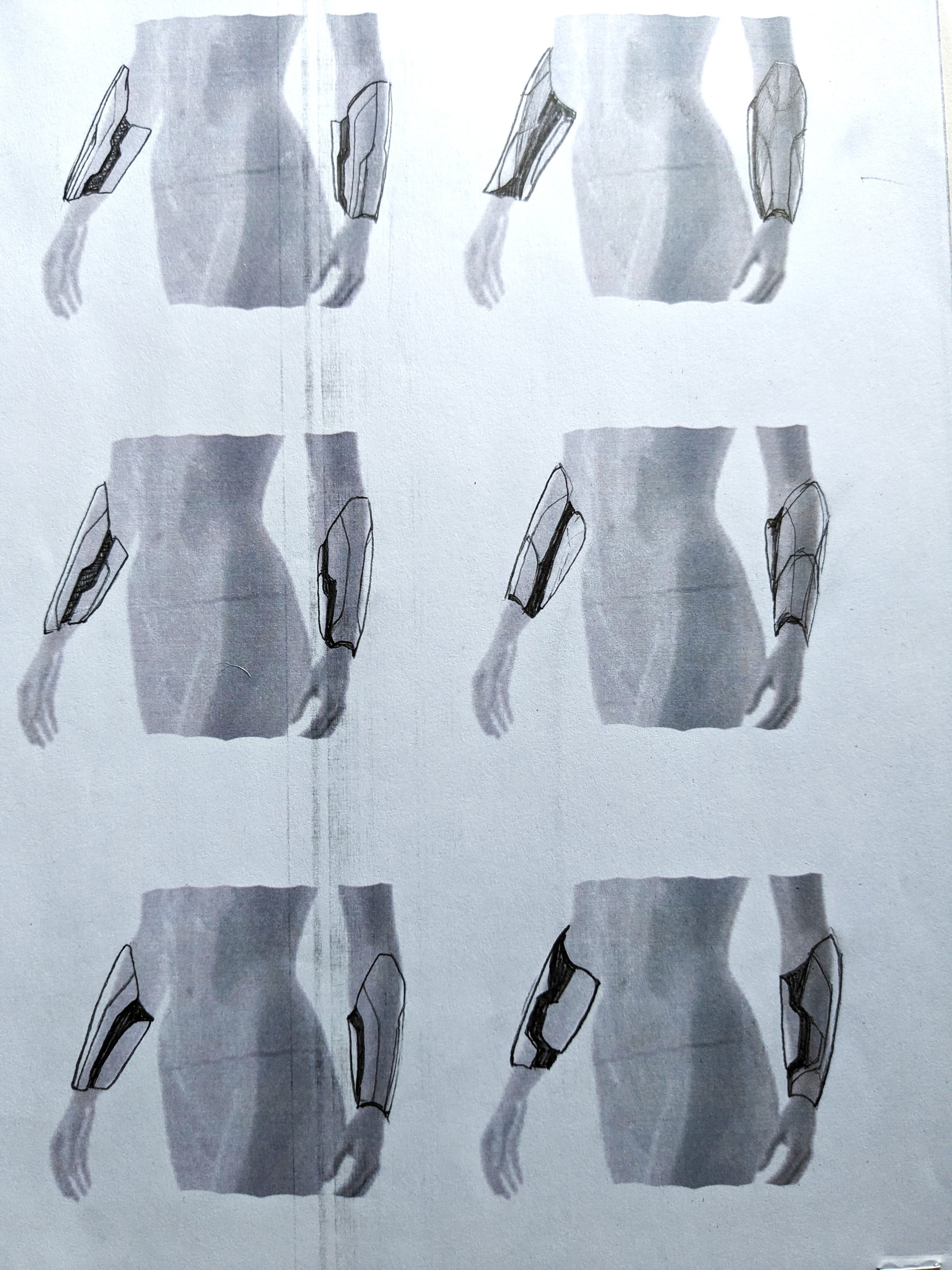 Nora XS - bracer concept - sketch grid