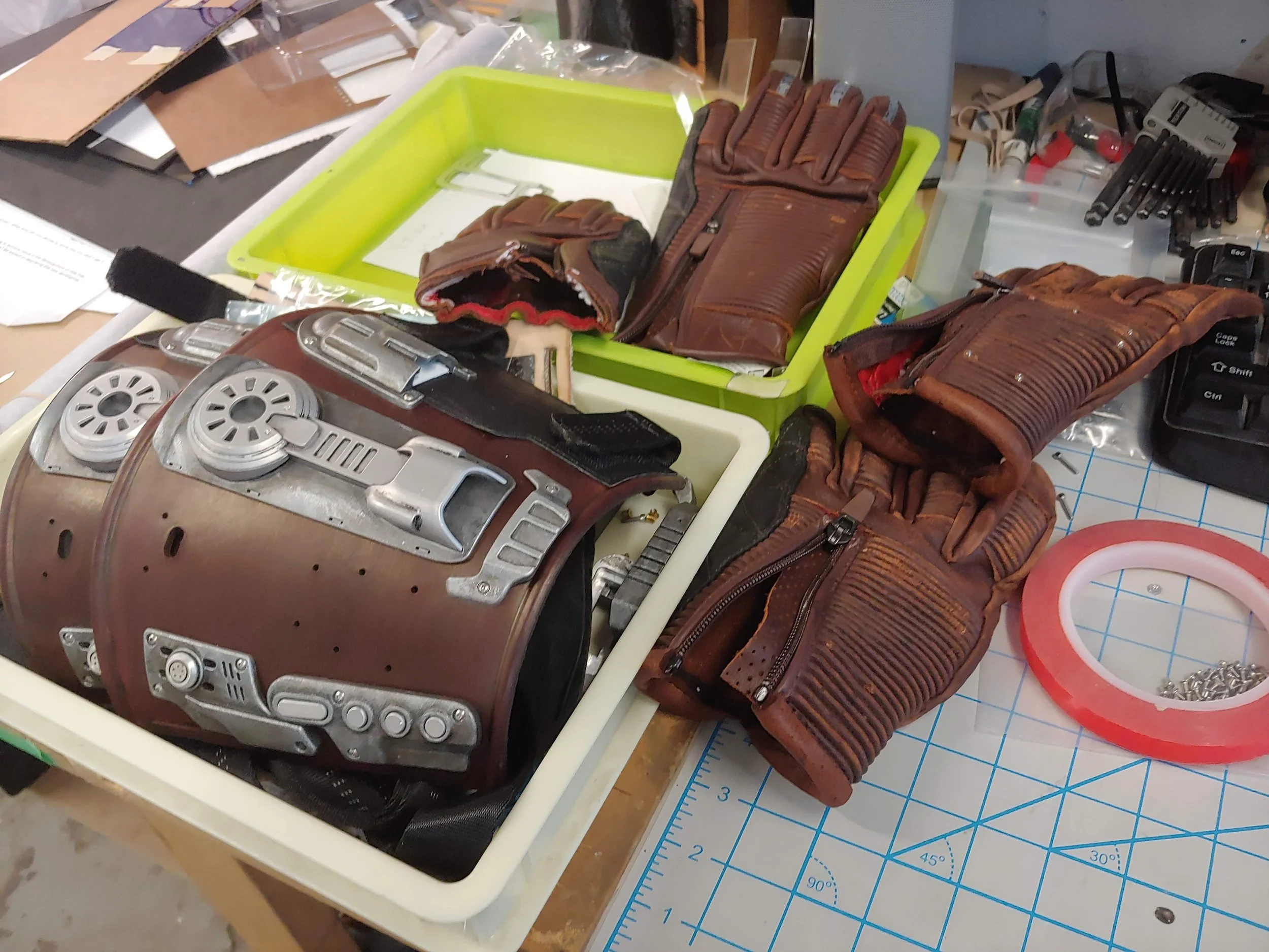 Nash Wells bracer_parts on bench.jpg