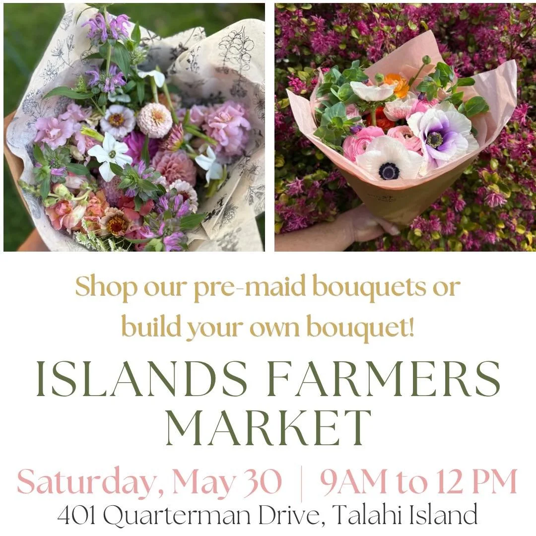 Come see us tomorrow at the Islands Farmers Market from 9 to 12! 

#localflowers #localflowersarethebest #flowers #buylocal #savannah #thingstodoinsavannah